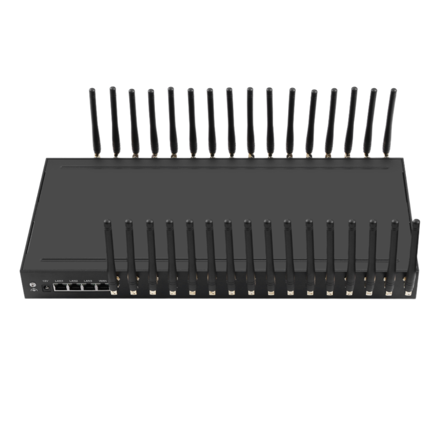 SK Multi-WAN 16-Port Proxy Gateway, a sixteen-port 4G proxy gateway used as a shared standalone estate