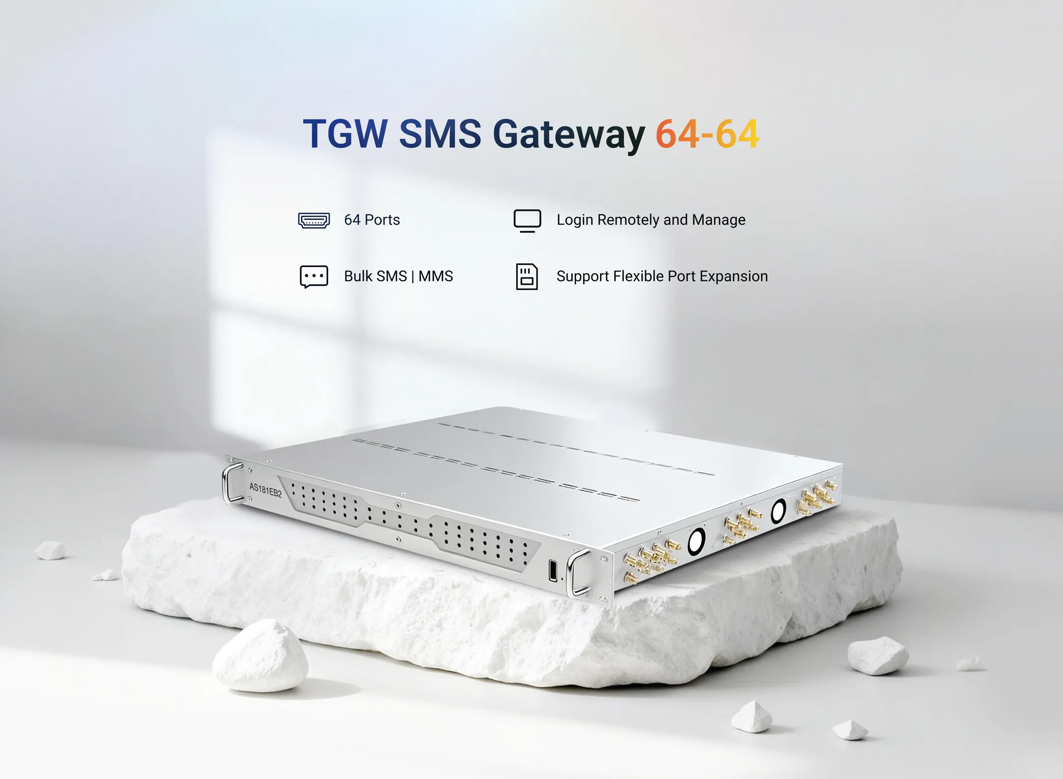 TGW-SMS Gateway 64-64 with sixty-four ports for high density deployments